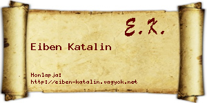 Eiben Katalin névjegykártya